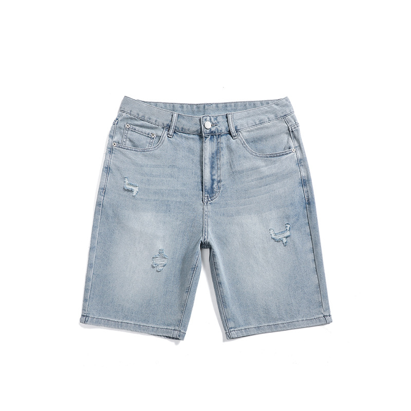 Isprani traper šorc, opuštena kroja, ravni kroj, pamuk denim, ljeto 2025