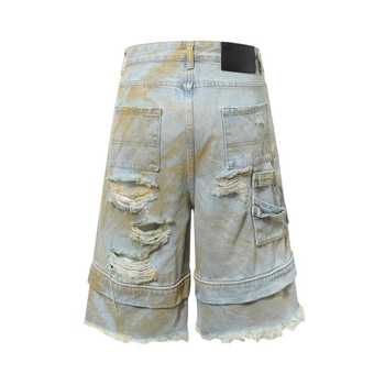 Muške cropped traperice s printom American Graffiti, ravni kroj, cropped dužina, 95% pamuk, mikroelastičnost, ljetni gradski stil