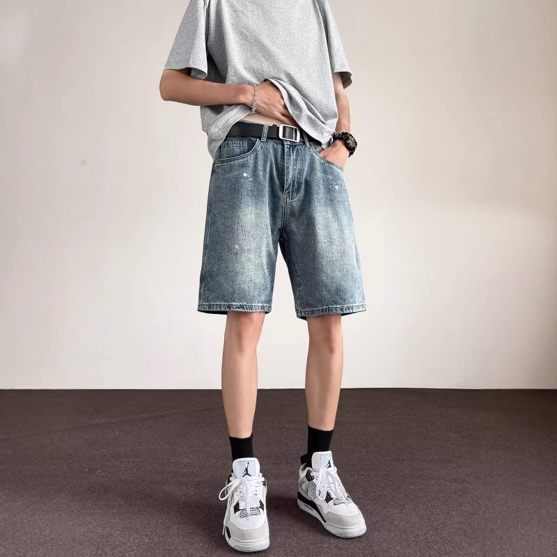 Džins šorc za ljeto, opuštenog kroja, ravni kroj, pamuk 50-70%, retro vintage stil