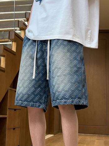 Muške denim kratke hlače, ravni kroj, mikroelastičnost, 80-90% poliester, ljeto 2025