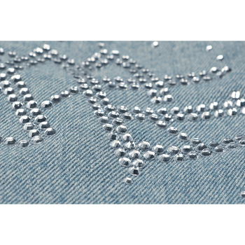 Muški denim šorc s Rhinestone, ispran i izlizan, slobodan ravni kroj, srednji pojas, ziper