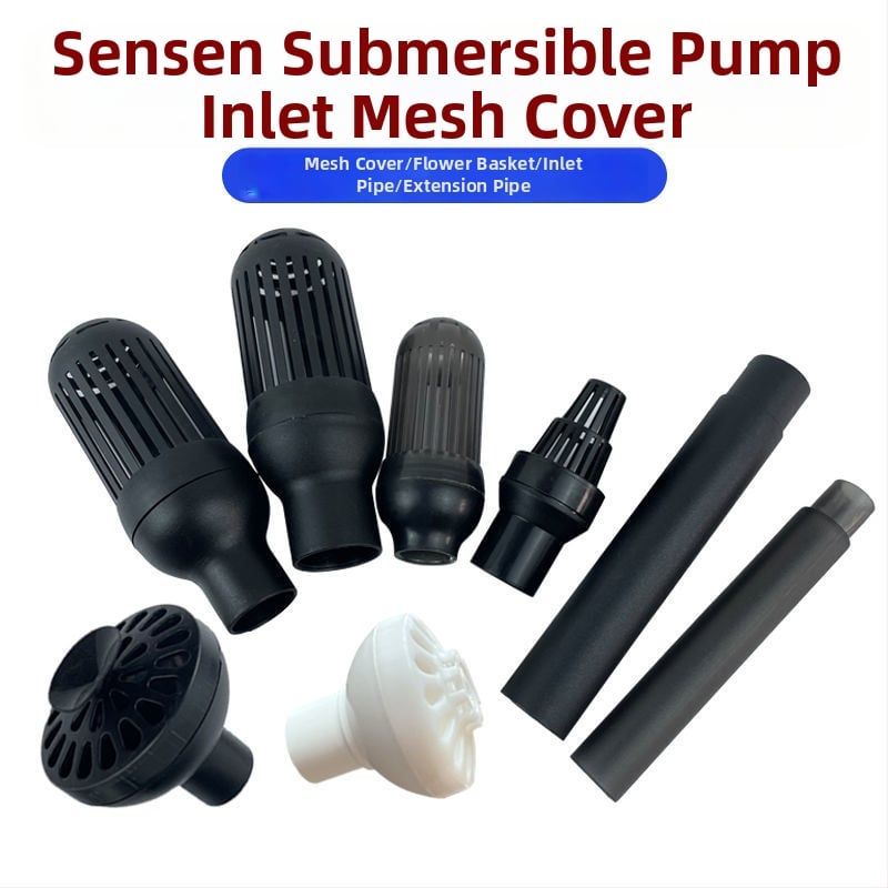 Akvarisztikai merülőszivattyú vízbevezetőfedéllel, beömlőcső csatlakozók, virágtartó kosár védőfedél, univerzális három az egyben kialakítás