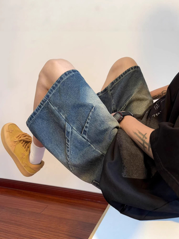 Muške denim kratke hlače s ravnim krojem, vintage ispranje, 85% poliester, ljeto 2026