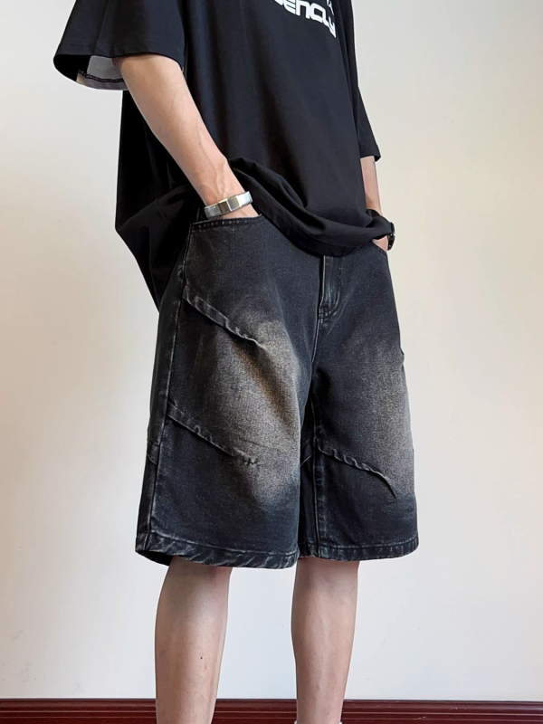 Muške denim kratke hlače s ravnim krojem, vintage ispranje, 85% poliester, ljeto 2026