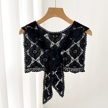 Ljetni čipkasti pleteni šal – 100% pamuk, warp-knitted, Jacquard dekorativan