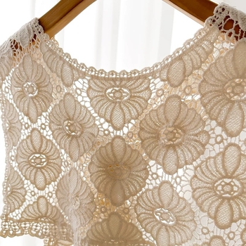 Ljetni čipkasti pleteni šal – 100% pamuk, warp-knitted, Jacquard dekorativan