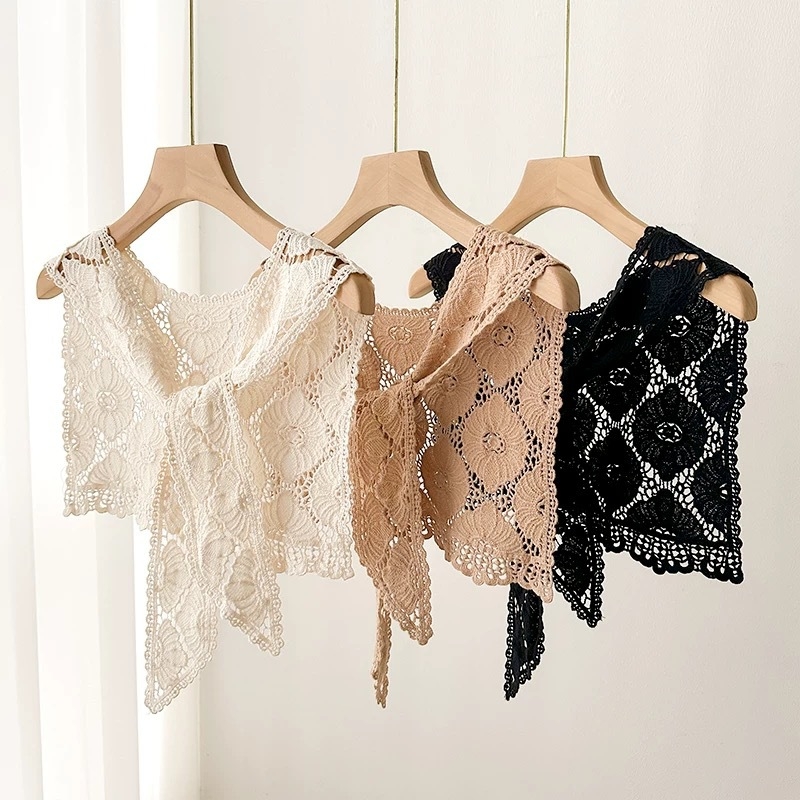 Ljetni čipkasti pleteni šal – 100% pamuk, warp-knitted, Jacquard dekorativan