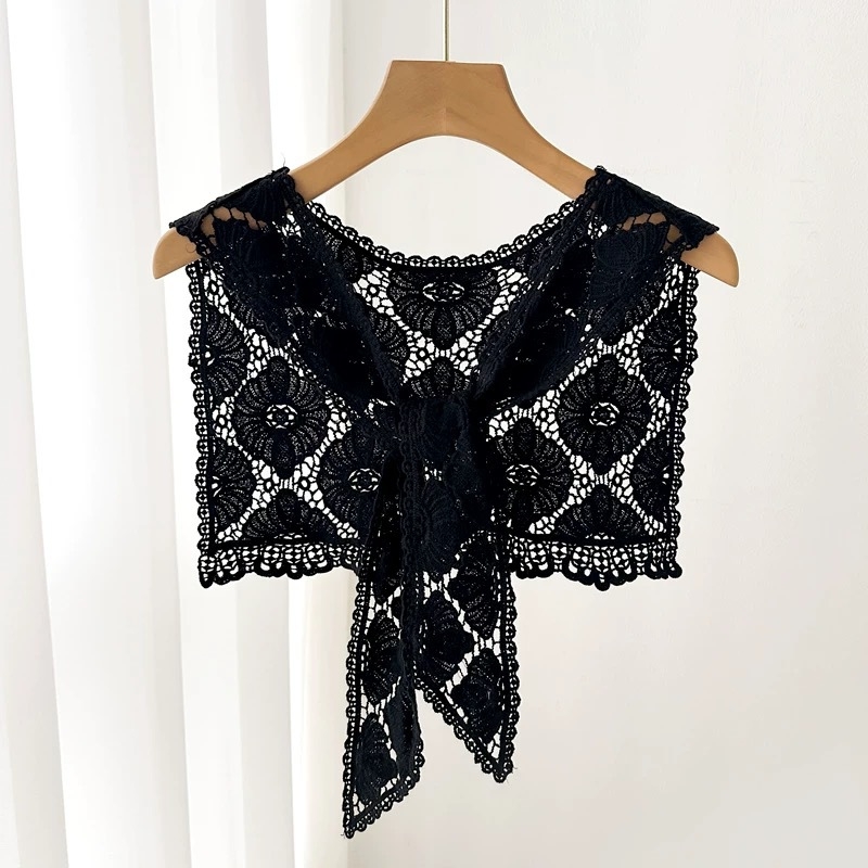 Ljetni čipkasti pleteni šal – 100% pamuk, warp-knitted, Jacquard dekorativan