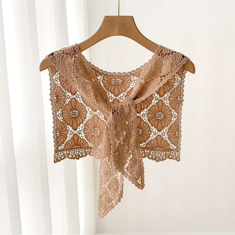 Ljetni čipkasti pleteni šal – 100% pamuk, warp-knitted, Jacquard dekorativan