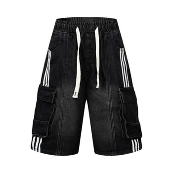 Traper cargo šorcevi s višestrukim džepovima, unisex, vintage široki kroj, cropped, 90% pamuk