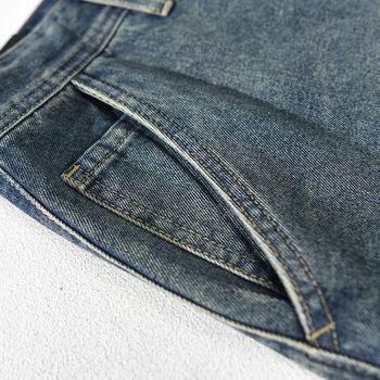 G7148 Muške traper šortice, retro isprane, ravni kroj, srednji pojas, zatvarač, 57,9% pamuka