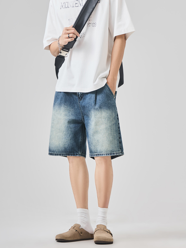 Muške traper šortse - labavi kroj, streetwear, Washed Vintage, Pamuk 87,3%