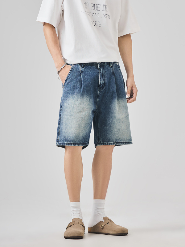 Muške traper šortse - labavi kroj, streetwear, Washed Vintage, Pamuk 87,3%
