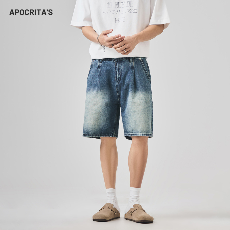Muške traper šortse - labavi kroj, streetwear, Washed Vintage, Pamuk 87,3%