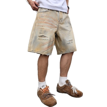Muške traper kratke hlače, slobodan kroj, pamuk, ljetni retro stil