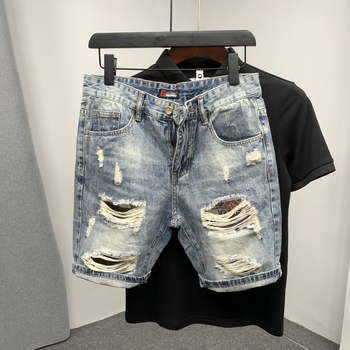 Muške traper kratke hlače, tanak rastezljivi denim, uski ravni kroj, srednji struk, zatvaranje na gumbe, za svakodnevnu upotrebu