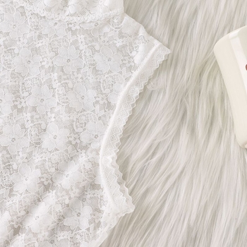 Csipkés hamis gallér nőknek, ultra-szűk álló gallér nylon béléssel, egyszínű mintázat, koreai stílus