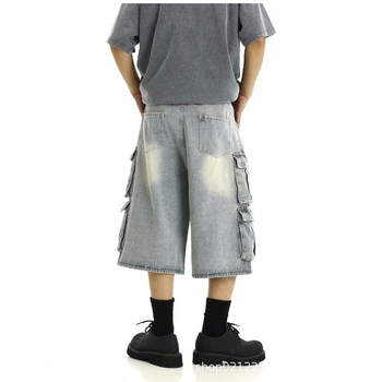 Capri šorts od viskoze, ležerni straight kroj s širokim nogama, korejski stil