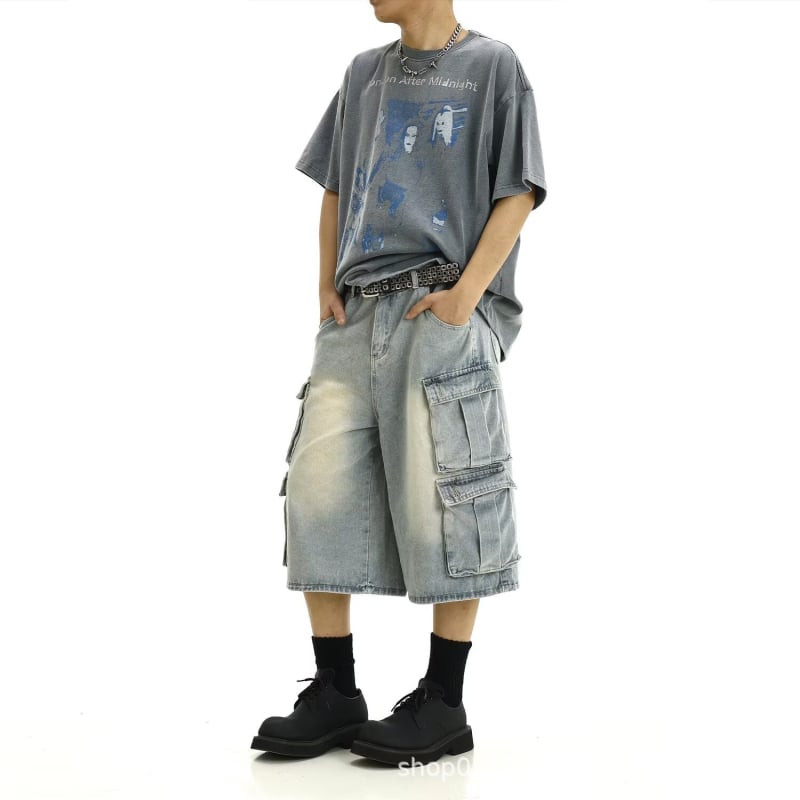 Capri šorts od viskoze, ležerni straight kroj s širokim nogama, korejski stil