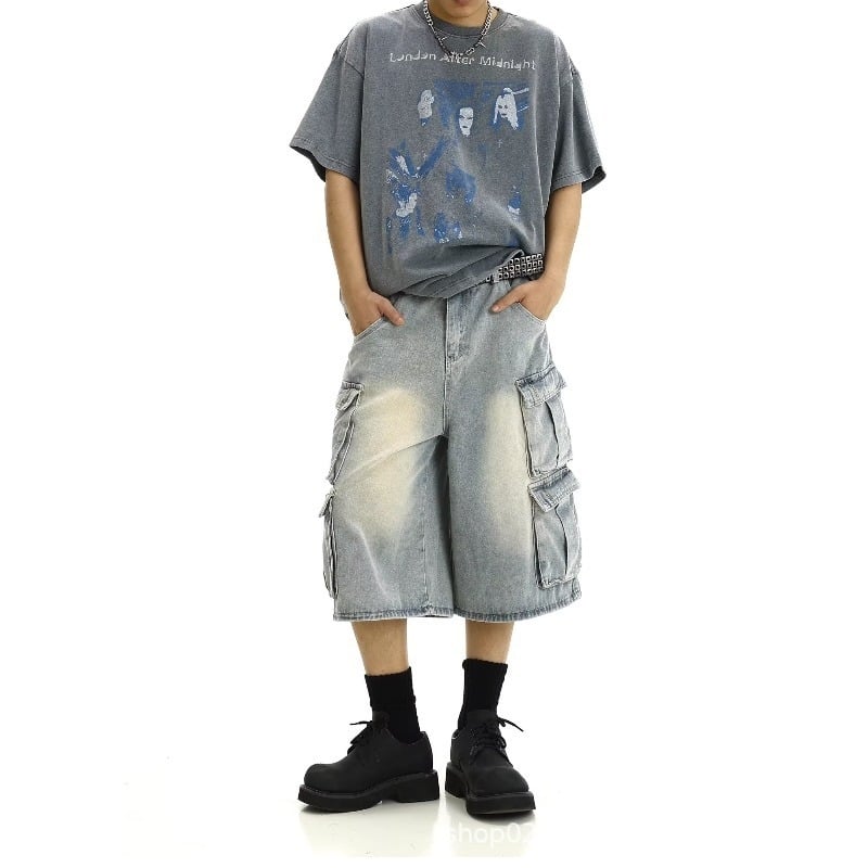 Capri šorts od viskoze, ležerni straight kroj s širokim nogama, korejski stil