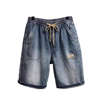 Muške denim kratke hlače – slobodan kroj, srednji pojas, detalji s patch-ovima, poliester tkanina, ležerni stil, ljeto 2024