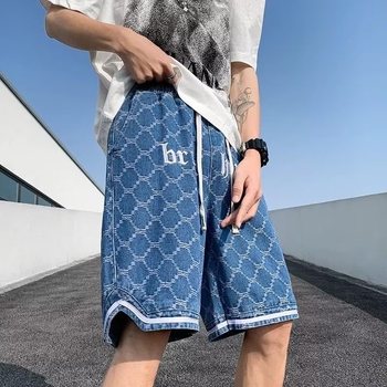 Muški široke denim šorts, ljeto 2025, streetwear stil, denim tkanina, opuštena kroj