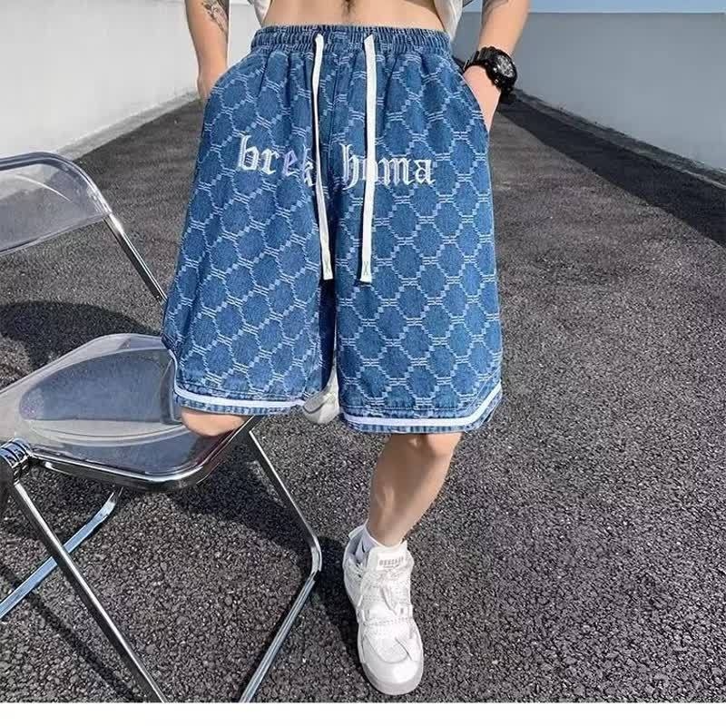 Muški široke denim šorts, ljeto 2025, streetwear stil, denim tkanina, opuštena kroj