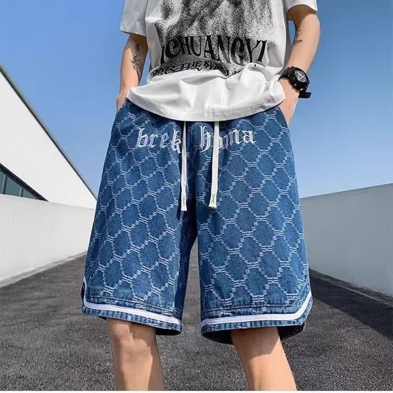 Muški široke denim šorts, ljeto 2025, streetwear stil, denim tkanina, opuštena kroj