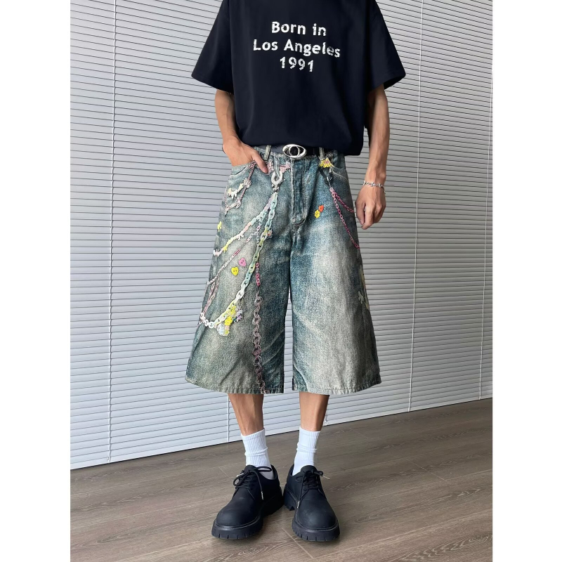 Shorturi Capri din bumbac poliester, croială dreaptă, microelastic, 85% țesătură principală, Vara 2023