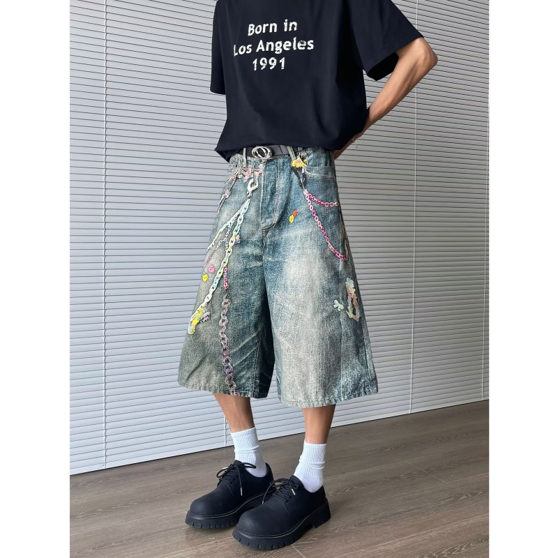 Shorturi Capri din bumbac poliester, croială dreaptă, microelastic, 85% țesătură principală, Vara 2023