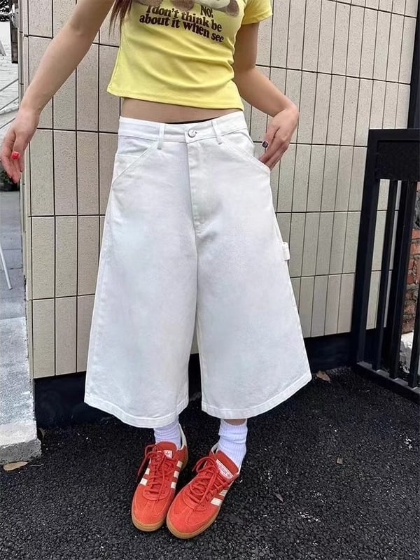Unisex denims šorc - labav kroj, ravni kroj, cropped duljina, 75% pamuk, mikro-elastični