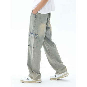 Traperice - denim, niska struk, ravne nogavice, zip, visoka elastičnost (proljeće 2026, muškarci)