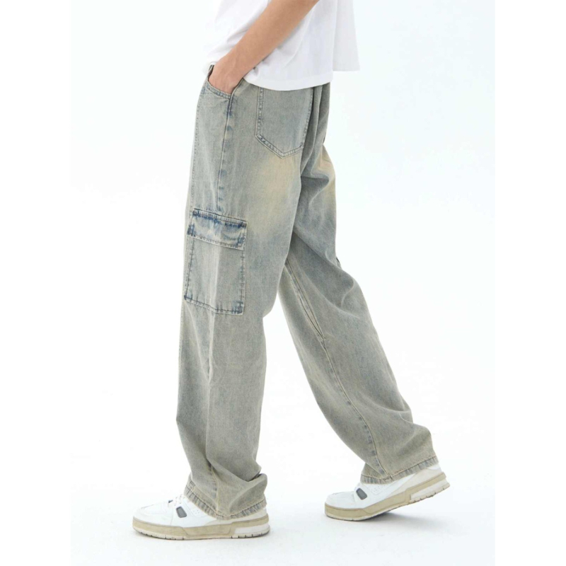 Traperice - denim, niska struk, ravne nogavice, zip, visoka elastičnost (proljeće 2026, muškarci)
