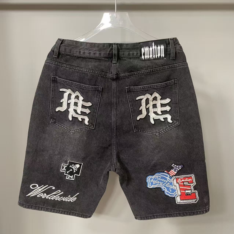 Pamukaste šortse s ravnim krojem, 50% pamuka, mikro-elastičnost, hip-hop stil, ljeto 2025.