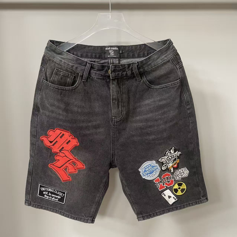 Pamukaste šortse s ravnim krojem, 50% pamuka, mikro-elastičnost, hip-hop stil, ljeto 2025.