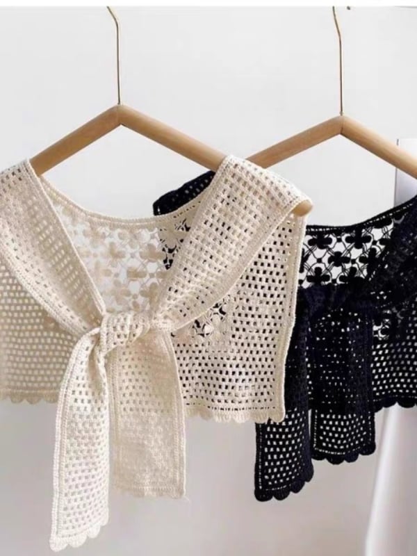 Ženski šal s izrezima, 100% pamuk, jednostavno tkanje, kvadratni oblik, monokromatski uzorak, dekorativni dodatak, japansko-korejski stil inspiriran