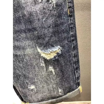 Iztrgani traper šorc, ravni kroj, ljeto, poliesterska smjesa 50%