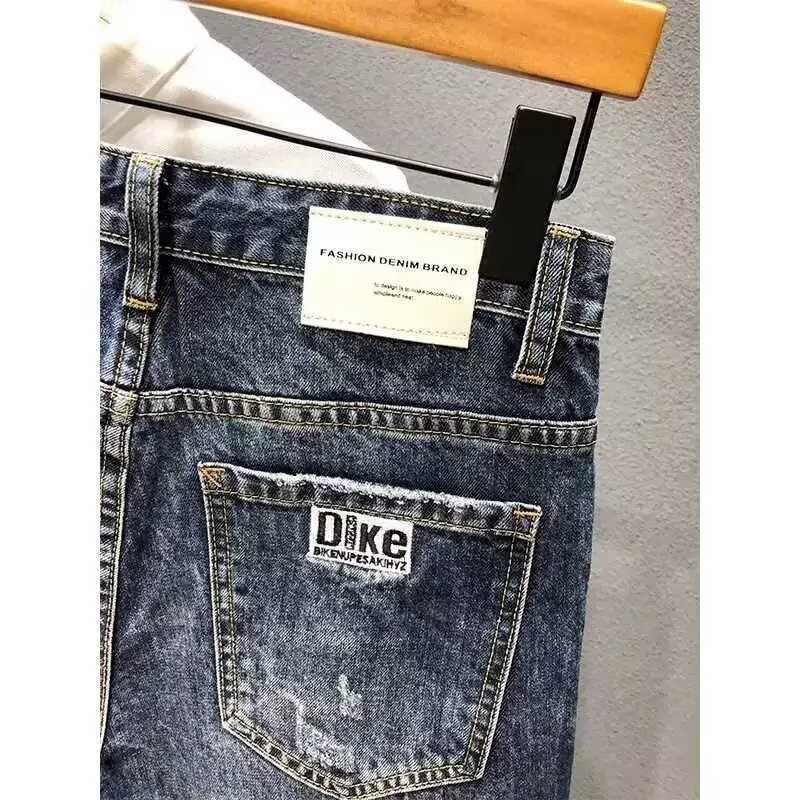 Iztrgani traper šorc, ravni kroj, ljeto, poliesterska smjesa 50%