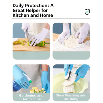 Нитрилни еднократни ръкавици за домакинство, дебели, водоустойчиви, 100 бр, 60 g