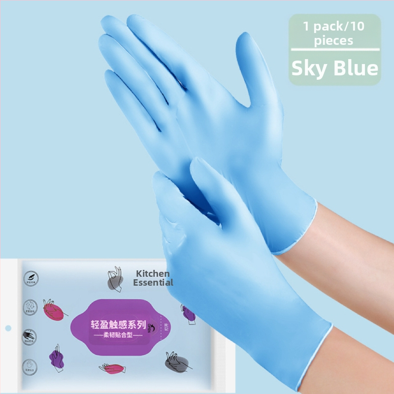 Нитрилни еднократни ръкавици за домакинство, дебели, водоустойчиви, 100 бр, 60 g