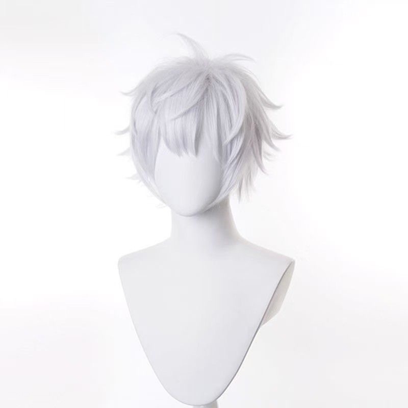 Jujutsu Kaisen Gojo Satoru cosplayparóka, modell D69K, magas hőmérsékletű szálból, gyártási mechanizmus, színezhető és göndöríthető, cosplay paróka