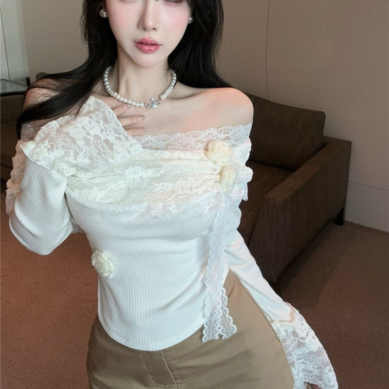 Ženska majica s dugim rukavima, slim fit, Chenille tkanina, spandeks