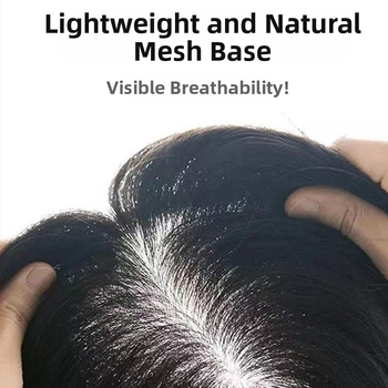 Perucă bărbătească țesută manual, scurtă, din păr natural, respirabilă; înlocuire a părului; poate fi vopsită și supusă permului