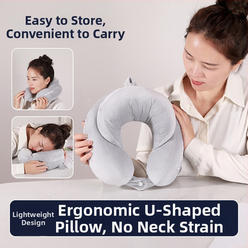 Μαξιλάρι λαιμού σε σχήμα U για ταξίδι, γέμισμα PP βαμβάκι, καθολική συμβατότητα, μοντέρνο μινιμαλιστικό στυλ