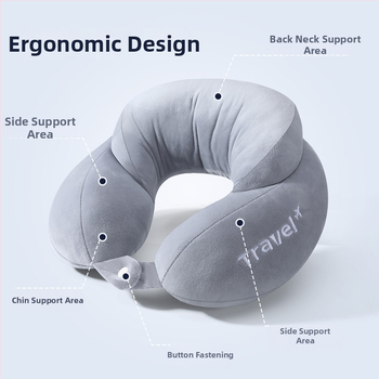 Μαξιλάρι λαιμού σε σχήμα U για ταξίδι, γέμισμα PP βαμβάκι, καθολική συμβατότητα, μοντέρνο μινιμαλιστικό στυλ
