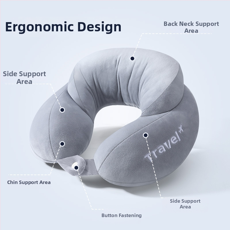 Μαξιλάρι λαιμού σε σχήμα U για ταξίδι, γέμισμα PP βαμβάκι, καθολική συμβατότητα, μοντέρνο μινιμαλιστικό στυλ