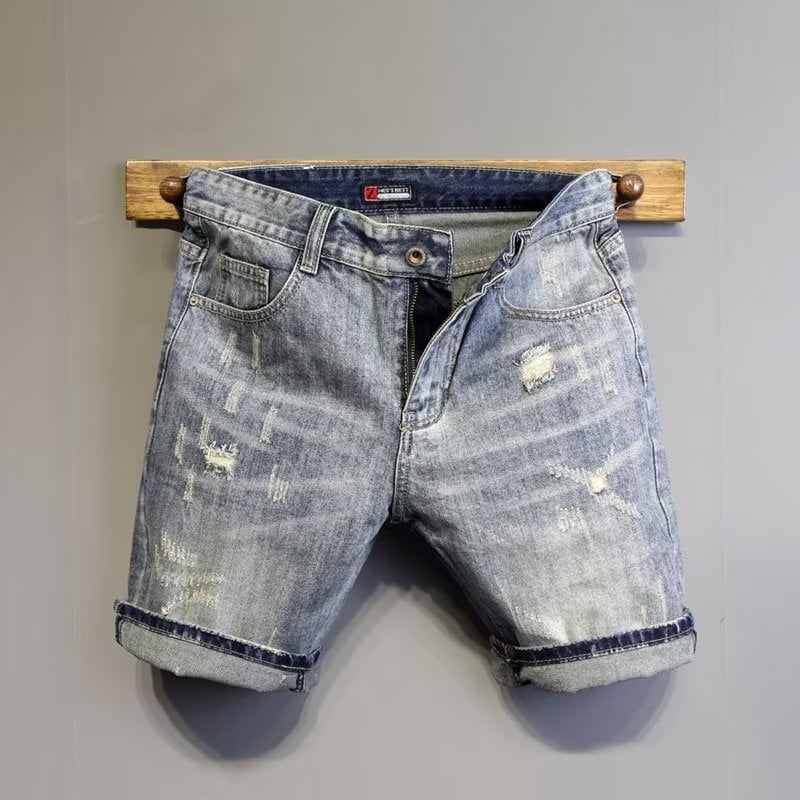 Traper kratke hlače dužine pet inča, 60% pamuk, mikroelastičnost, korejski stil, slobodan kroj.