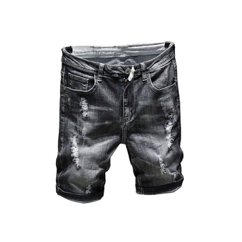 Muške kratke hlače od denima s distresiranom efektom, korejskog stila, casual, straight kroj, denim tkanina 69% pamuka