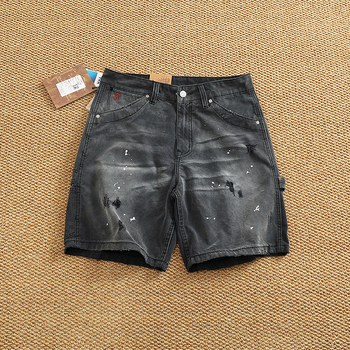 Férfi lumberjack cargo rövidnadrág, vintage stílus, pamutkeverékből, capri hossz, egyenes szabás, mikroelasztikusság, nyár 2025 kiadás