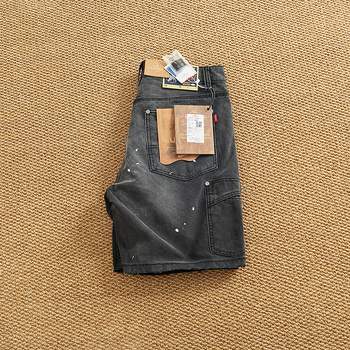 Férfi lumberjack cargo rövidnadrág, vintage stílus, pamutkeverékből, capri hossz, egyenes szabás, mikroelasztikusság, nyár 2025 kiadás